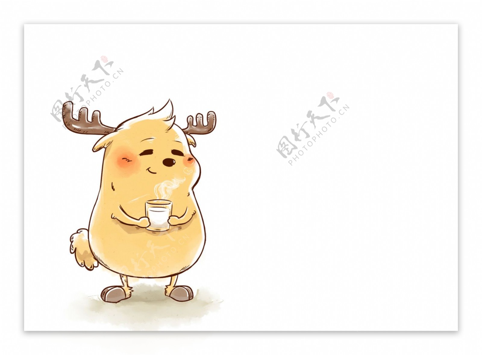 鹿小漫手绘壁纸热奶茶