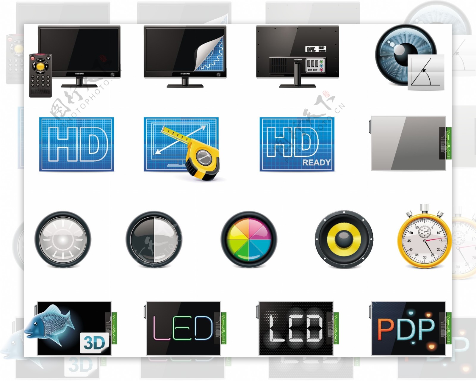 DVD遥控器科技图标