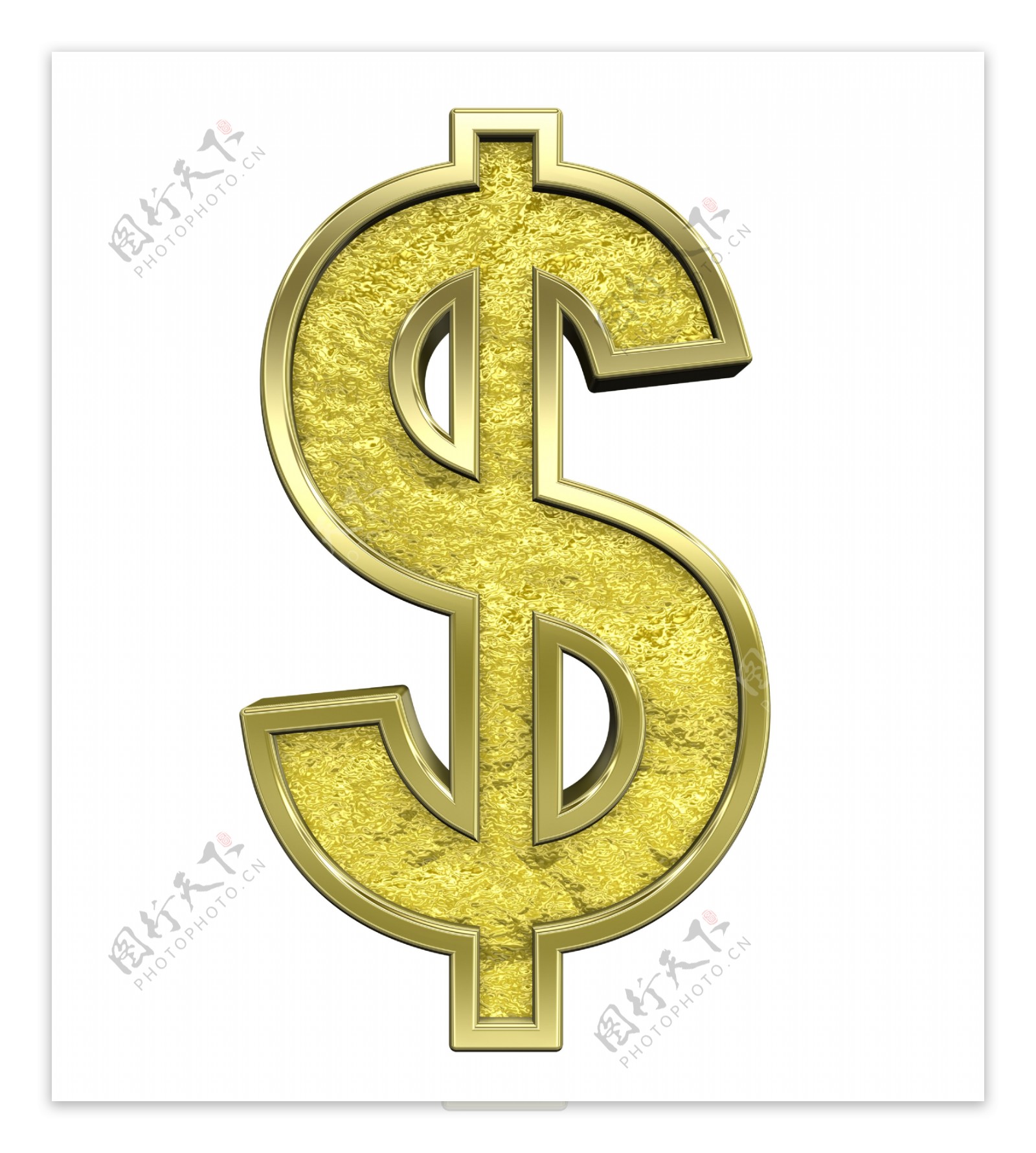 美元符号的字母集黄金铸造
