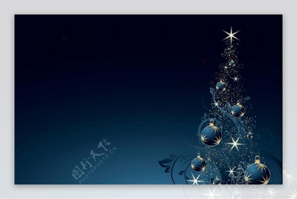 圣诞快乐ppt模板之华丽圣诞树图片