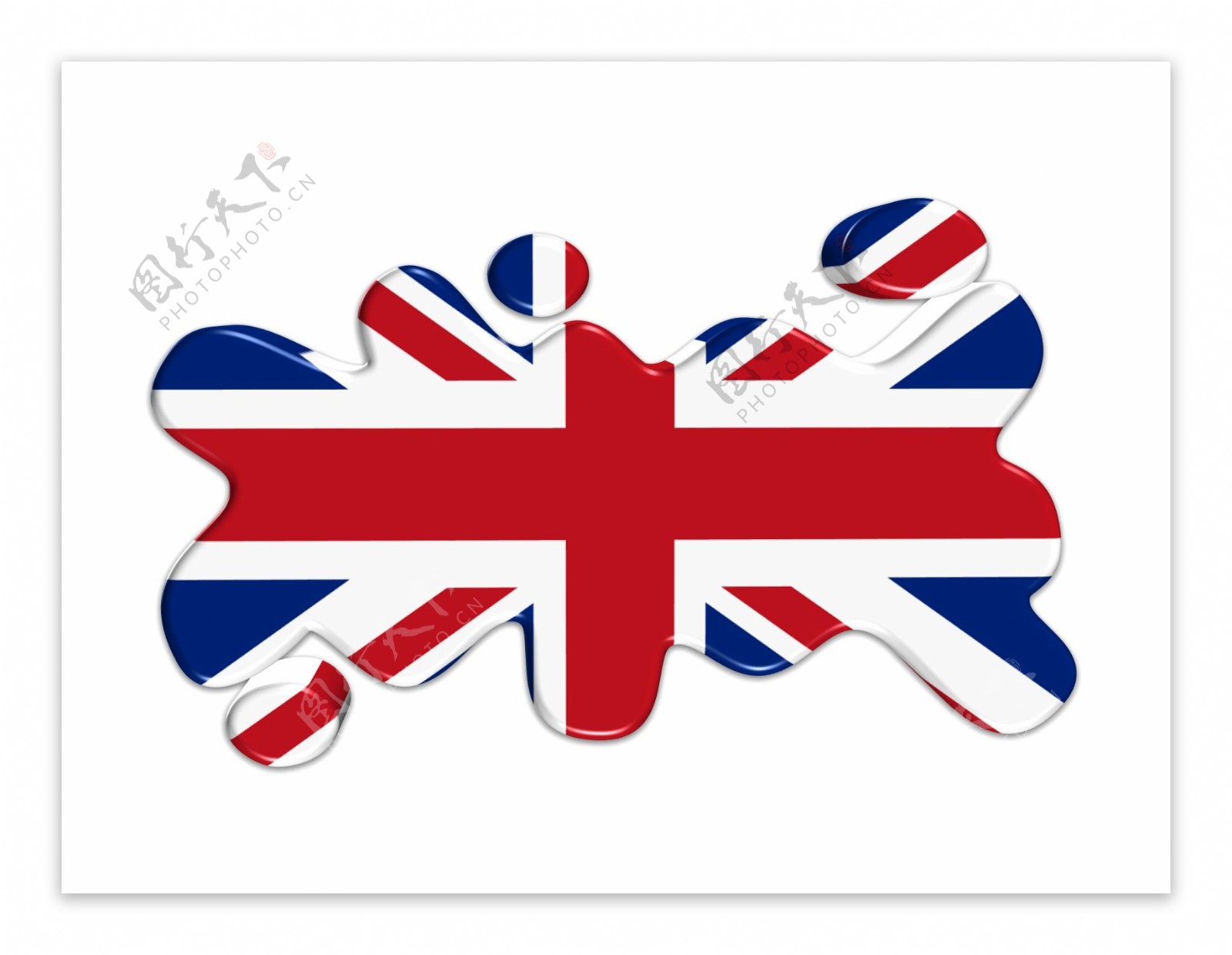 英国国旗按钮3D