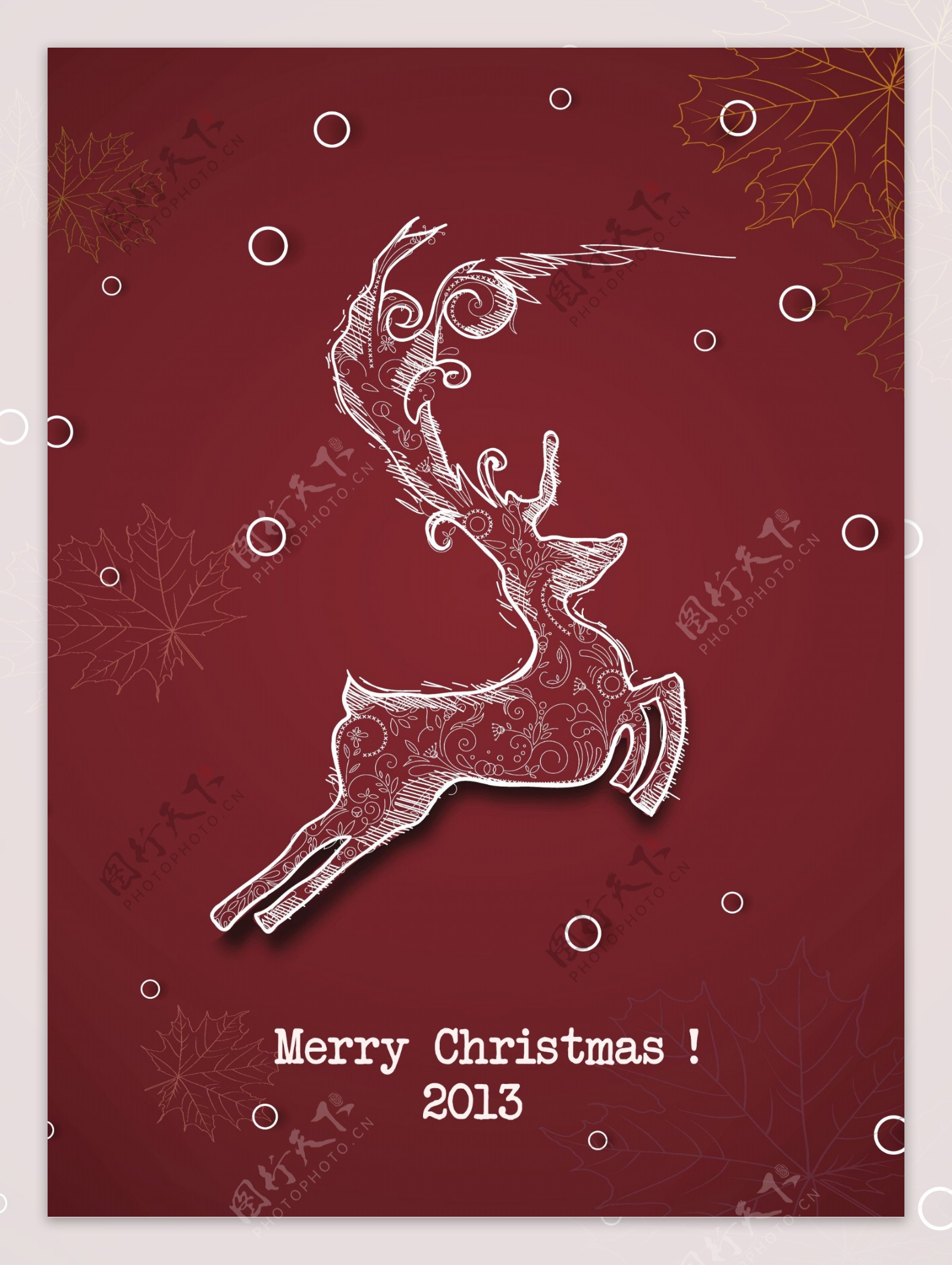 圣诞节插画矢量的鹿