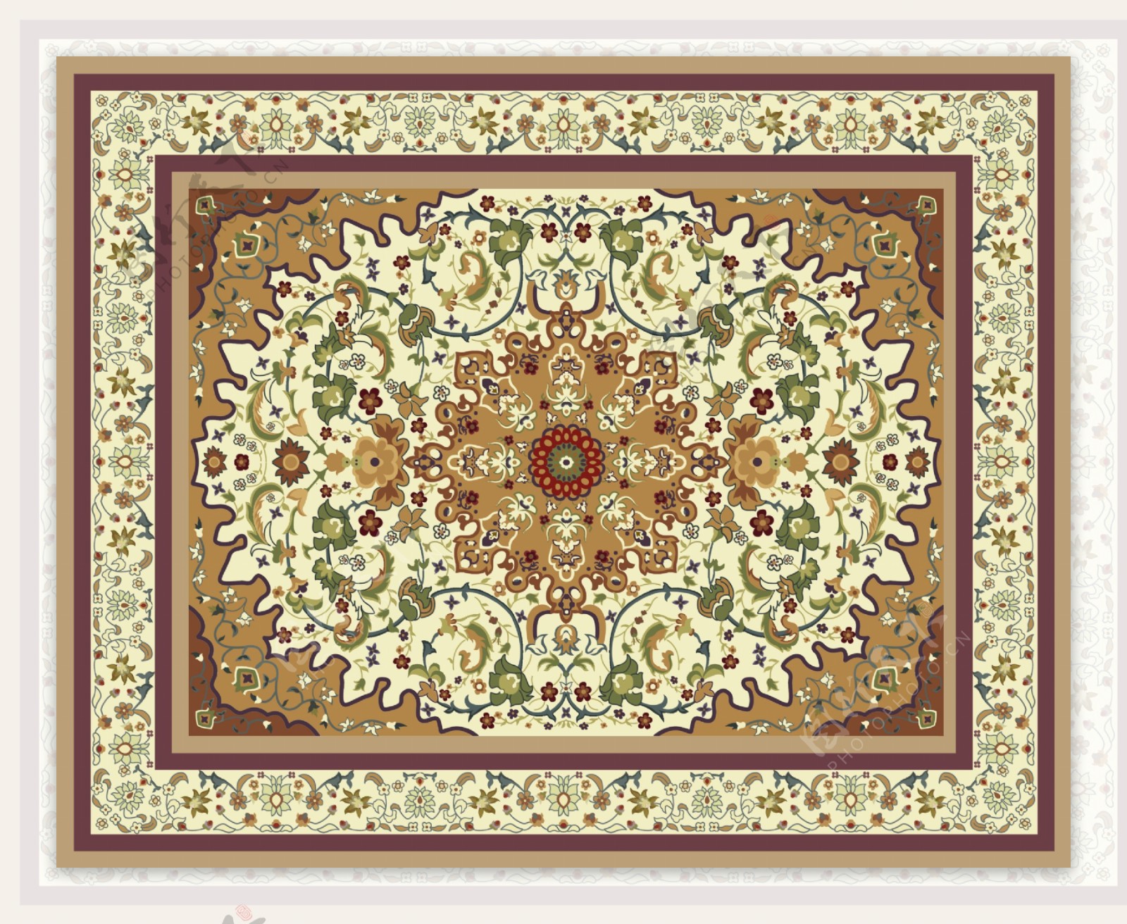 欧式波斯风格地毯图案图片