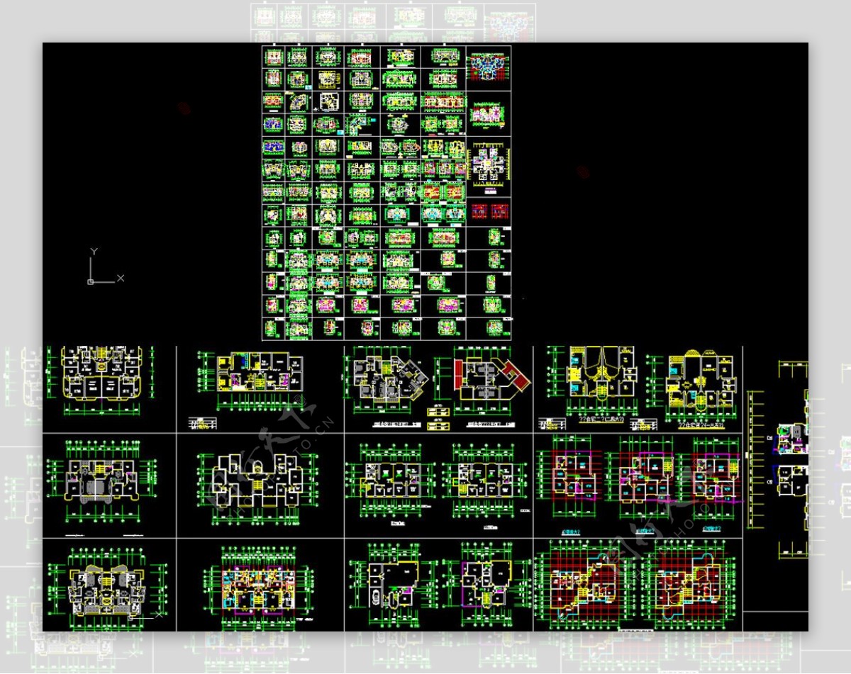建筑百余种住宅户形平面CAD图片