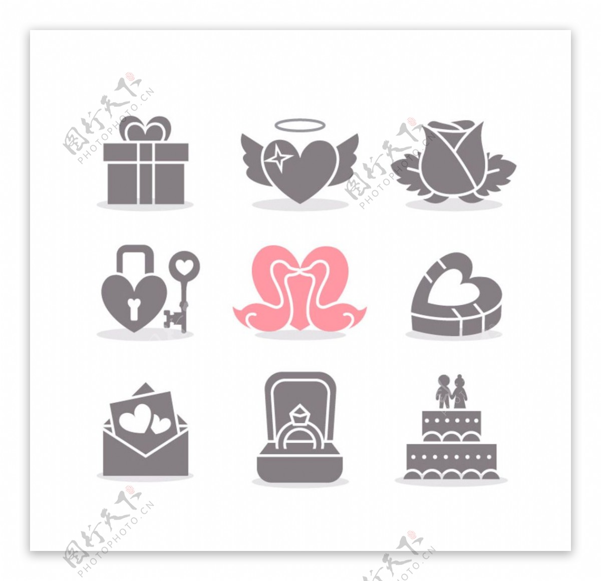 情人节和结婚图标图片