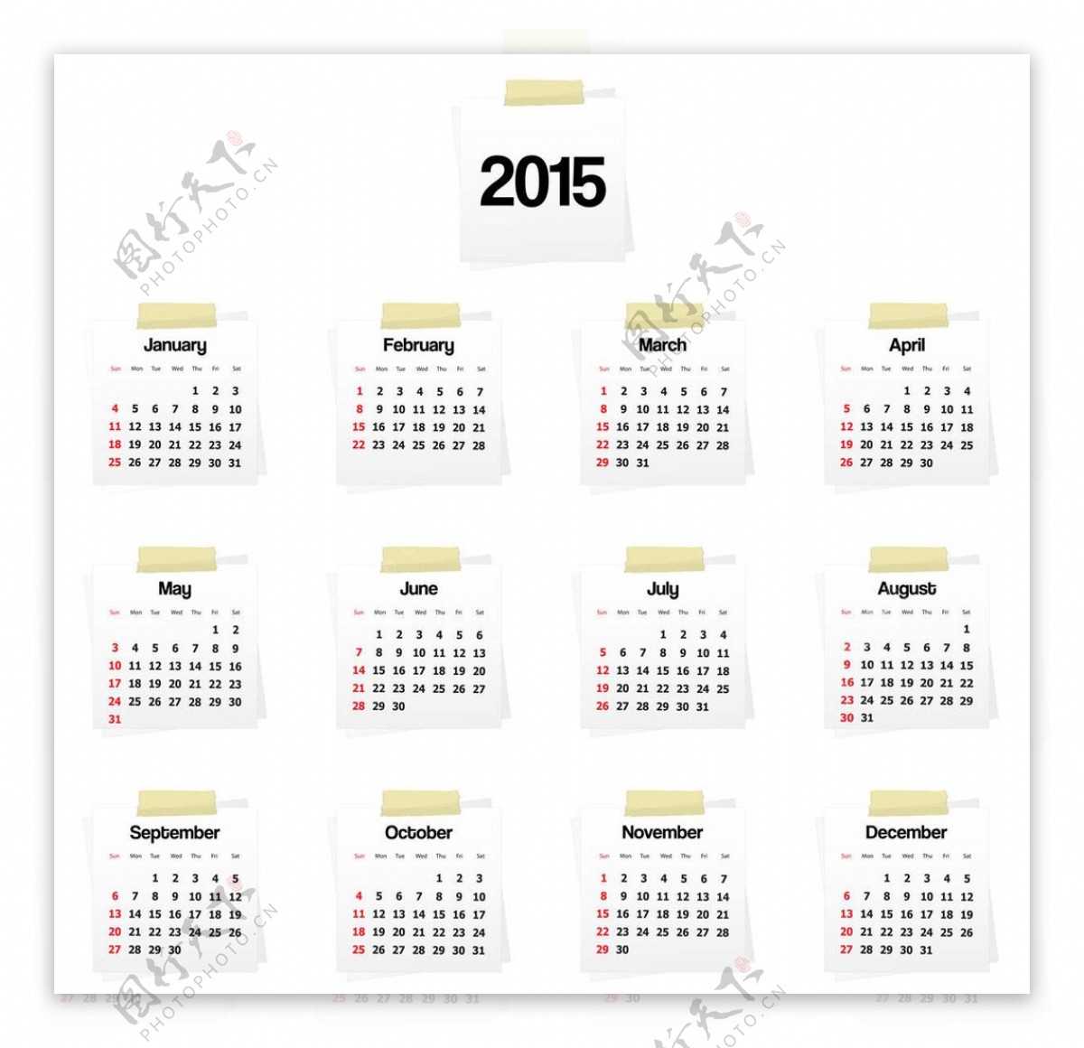 2015年日历图片
