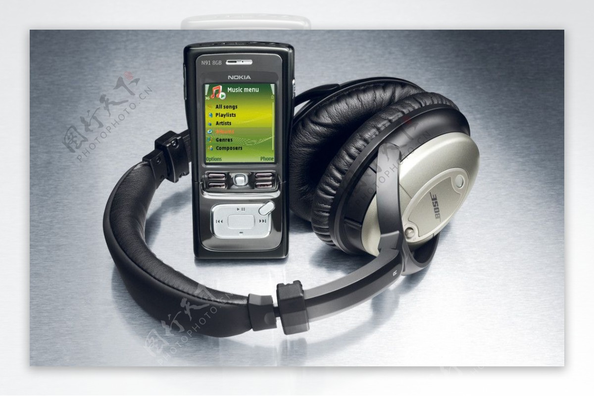 诺基亚N91手机带耳麦图片