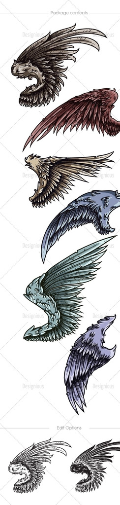 翅膀纹身图案图片
