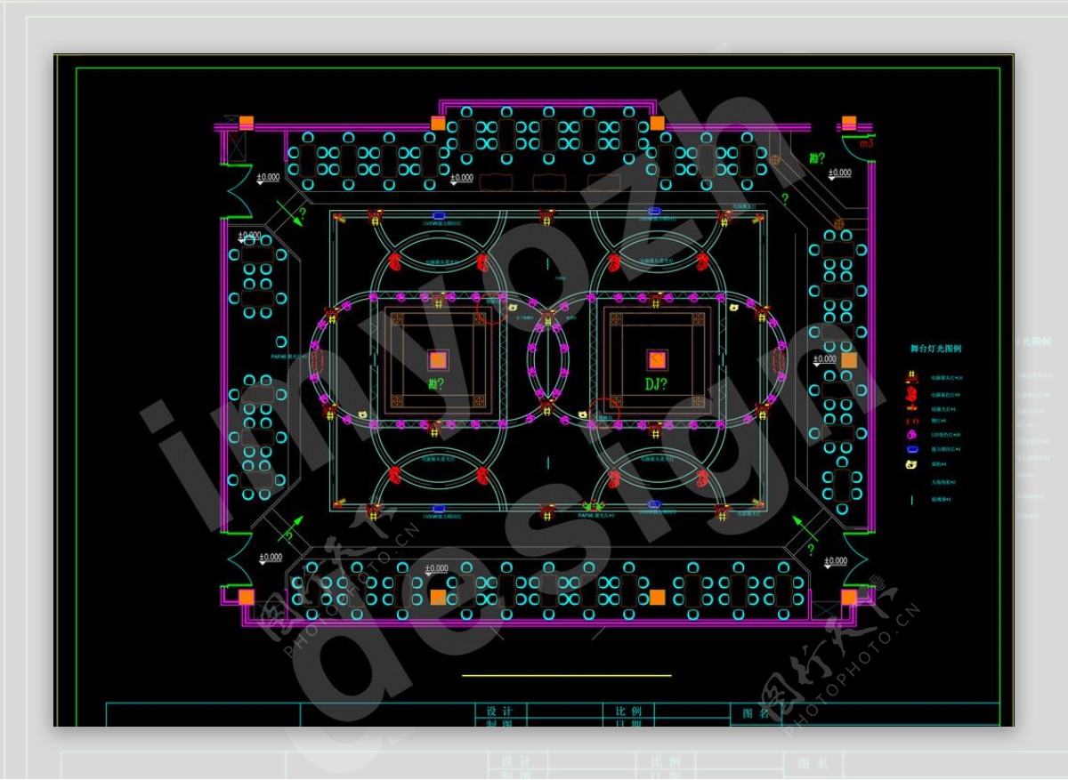 夜总会大厅灯光布置示意图图片
