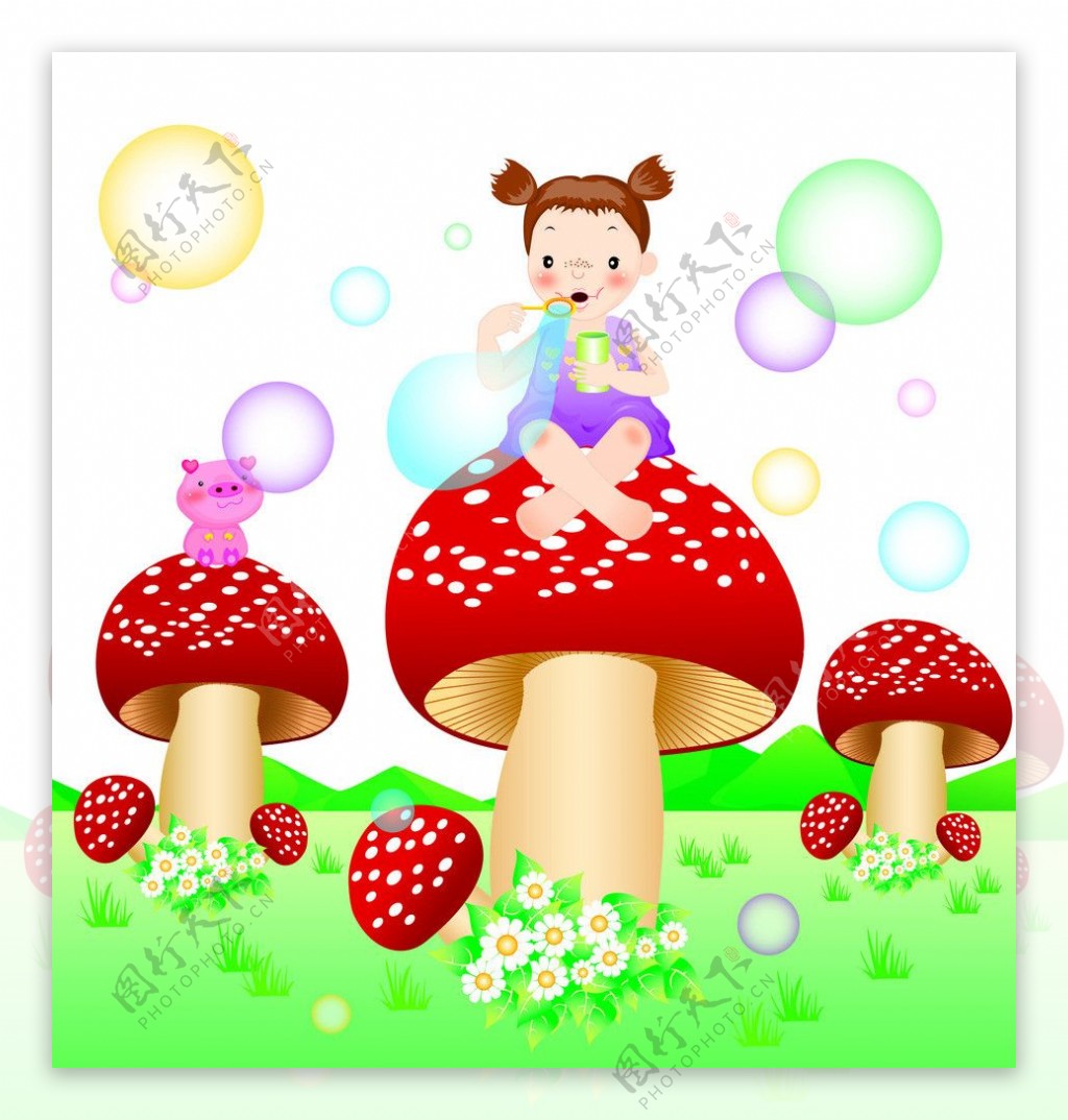 卡通蘑菇图片,绘画图片,儿童文艺-绘艺素材网
