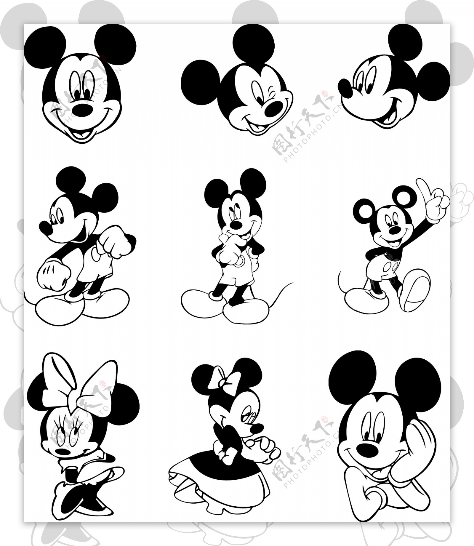 可爱米老鼠简笔画画法图片步骤💛巧艺网