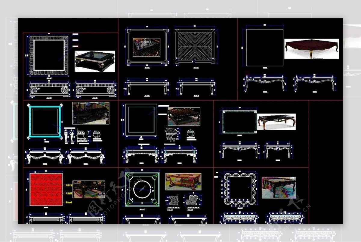 茶几CAD图纸图片