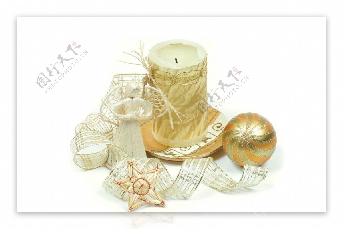 麻绳圣诞美女蜡烛背景图片