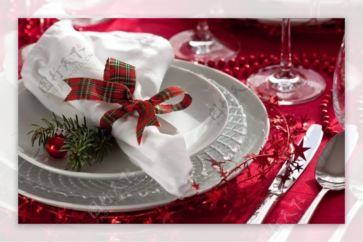 圣诞餐桌装饰图片