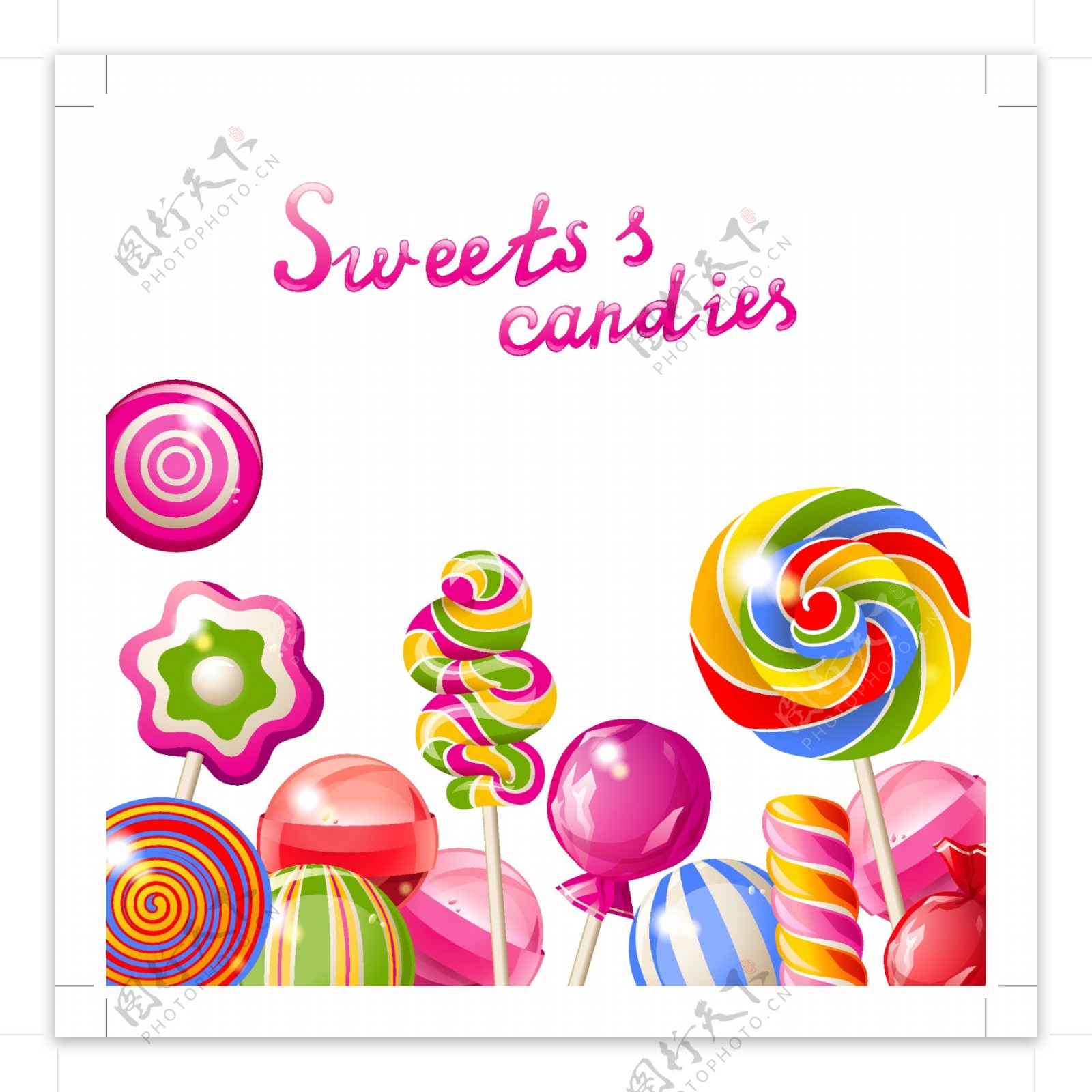 美味糖果背景矢量素材图片