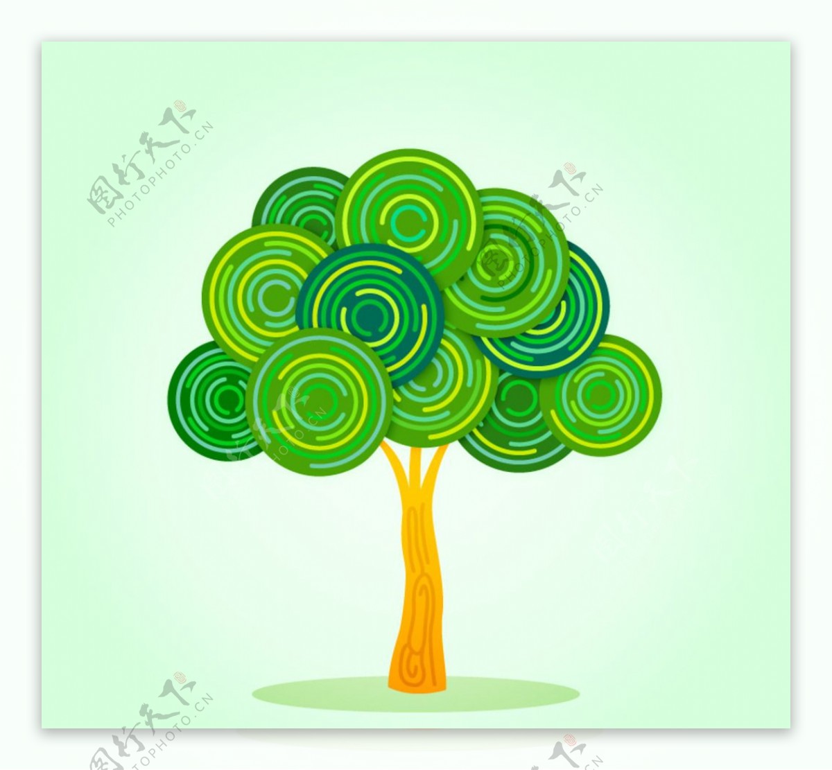 创意绿色树木矢量图片