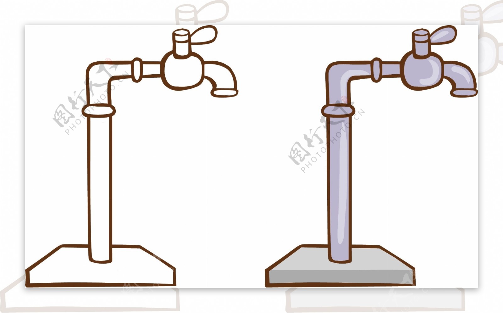 手绘水龙头矢量造型图图片