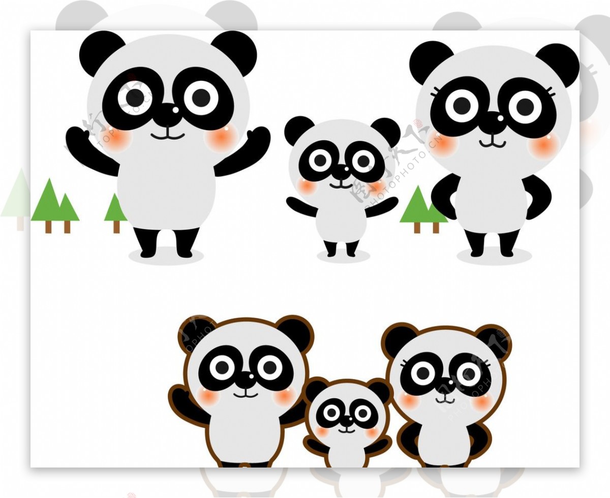 可爱卡通小动物熊猫图片