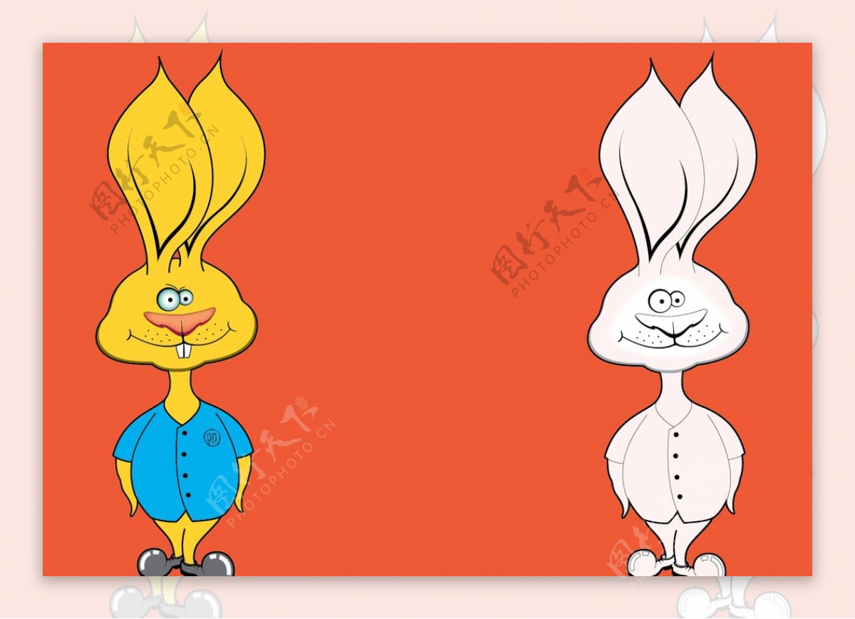 兔子卡通兔子大耳朵图片