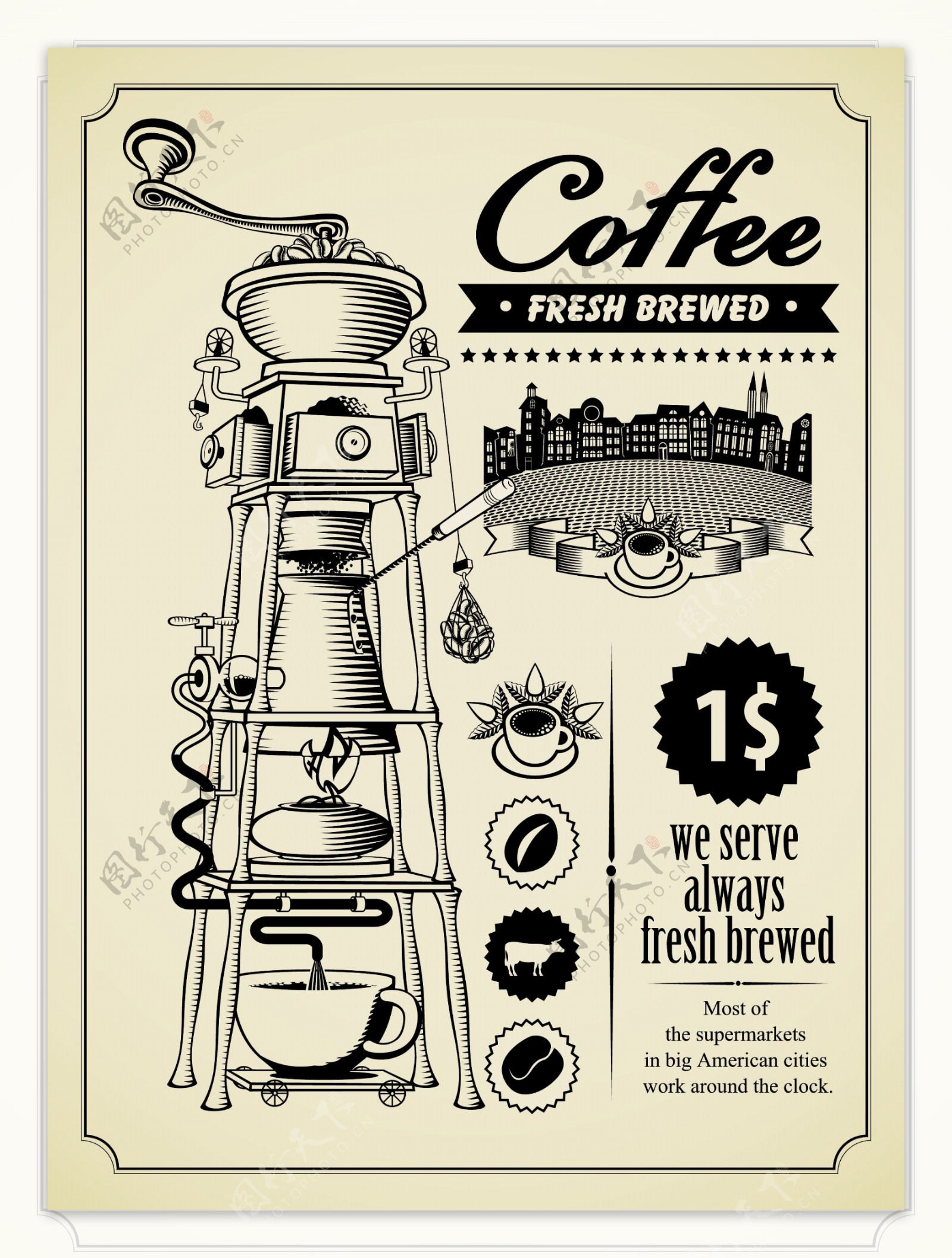 咖啡厅菜单封面设计咖啡背景图片