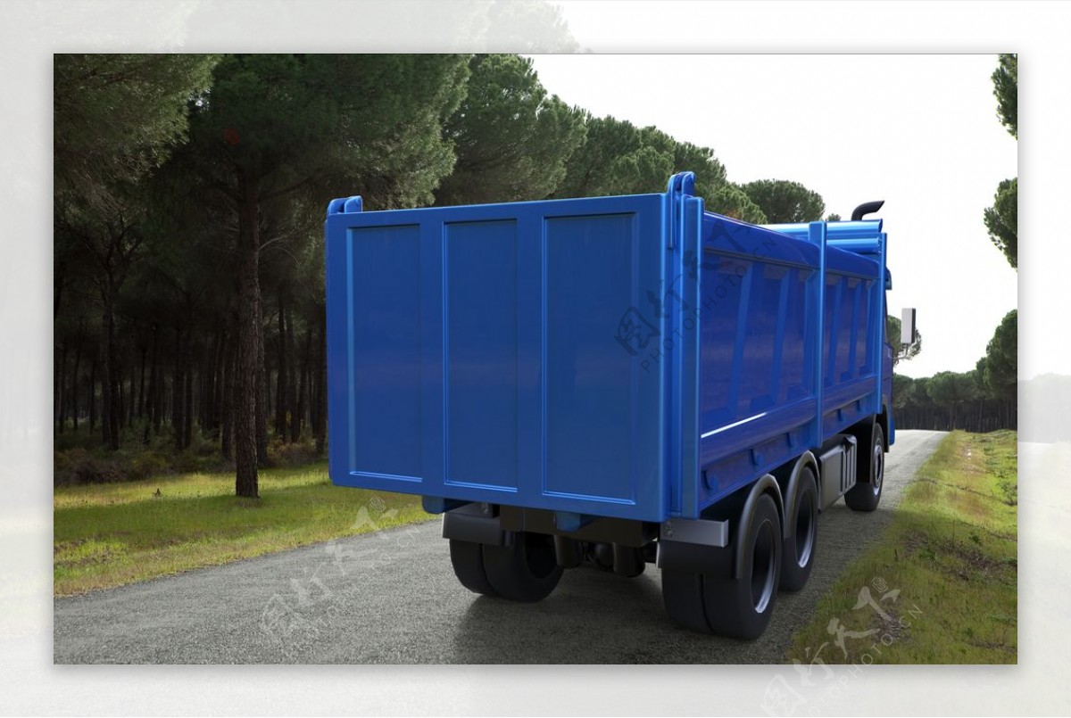 蓝色卡车设计未分层图片