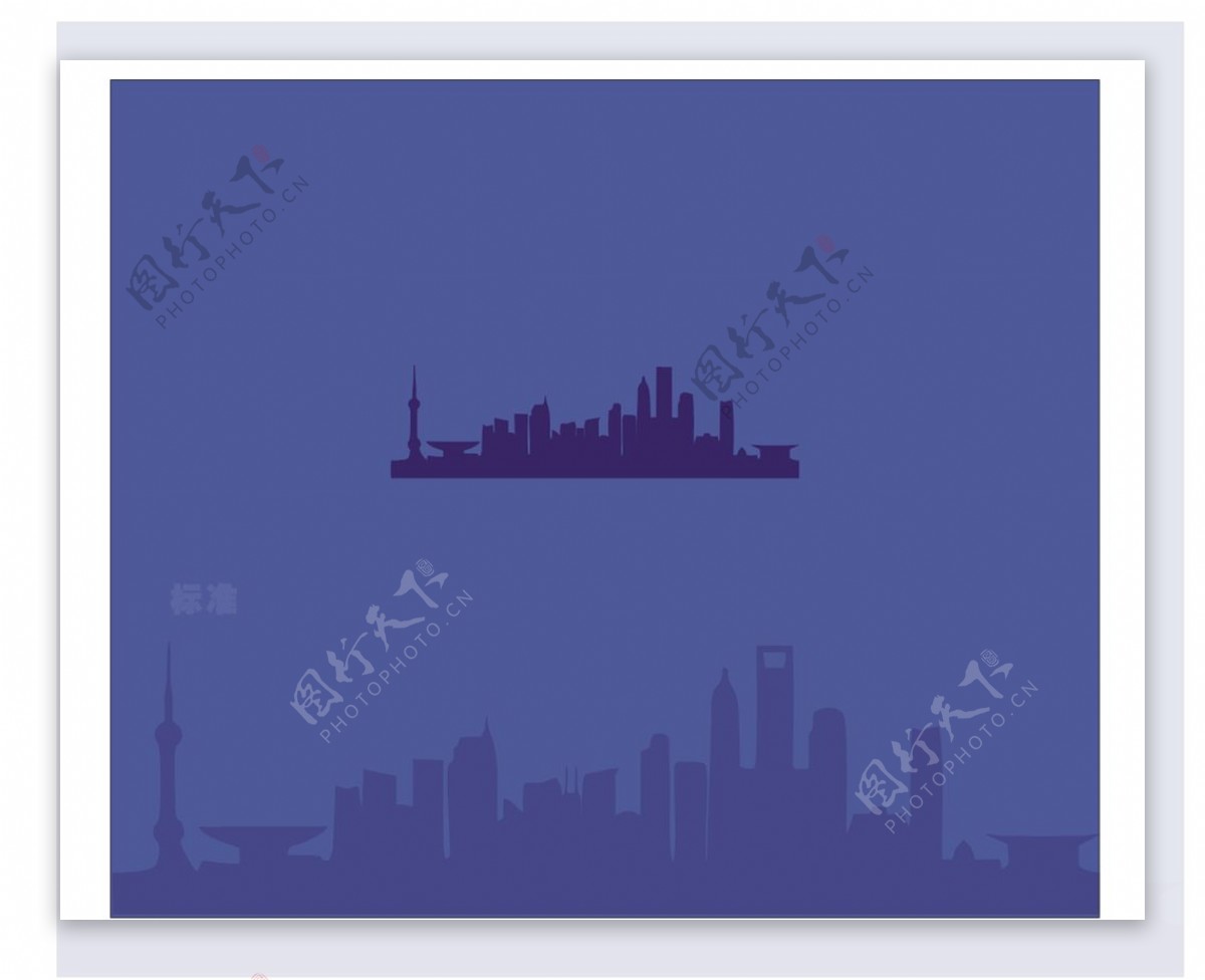 上海市剪影矢量图图片