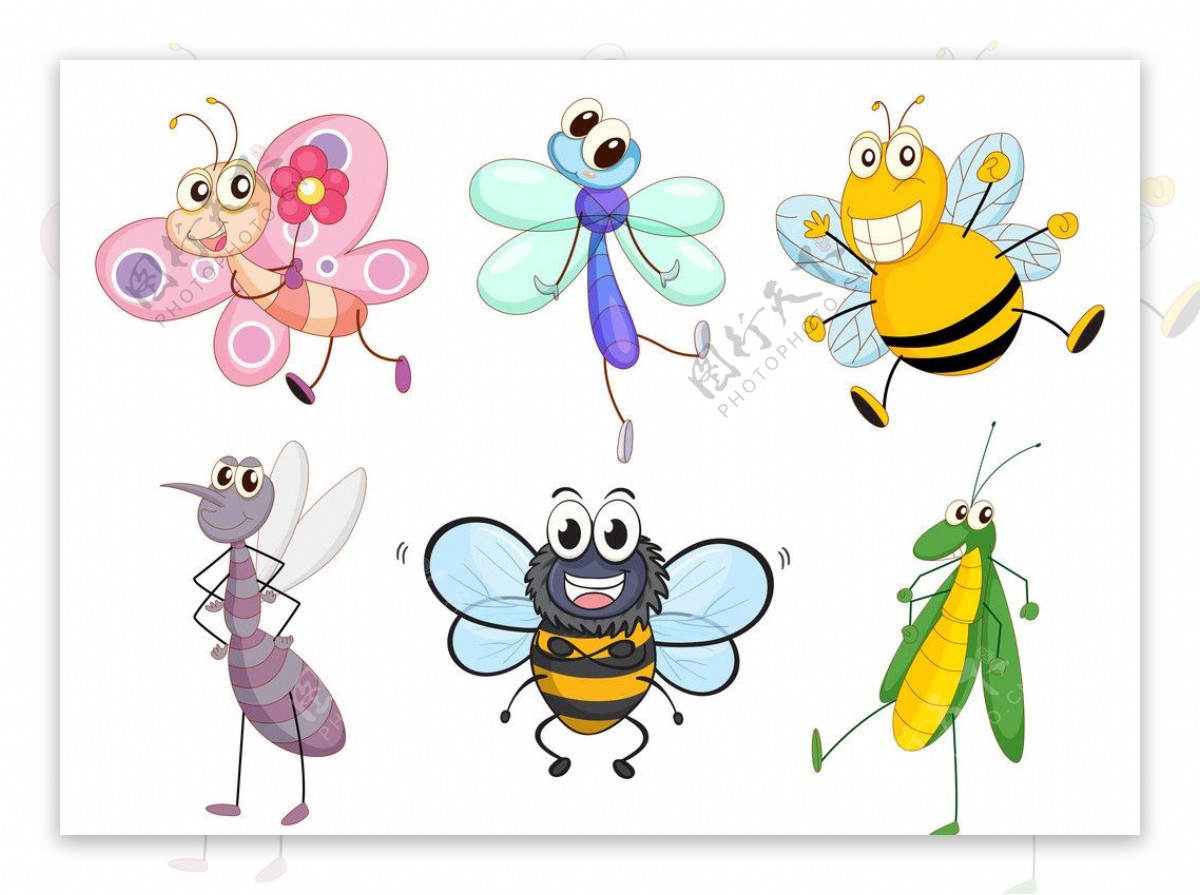 卡通昆虫集图片