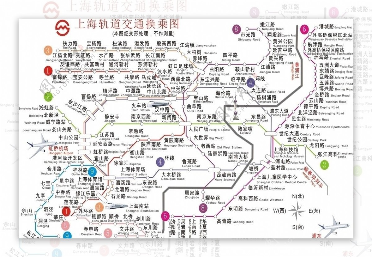 上海地铁图中英文名称表图片