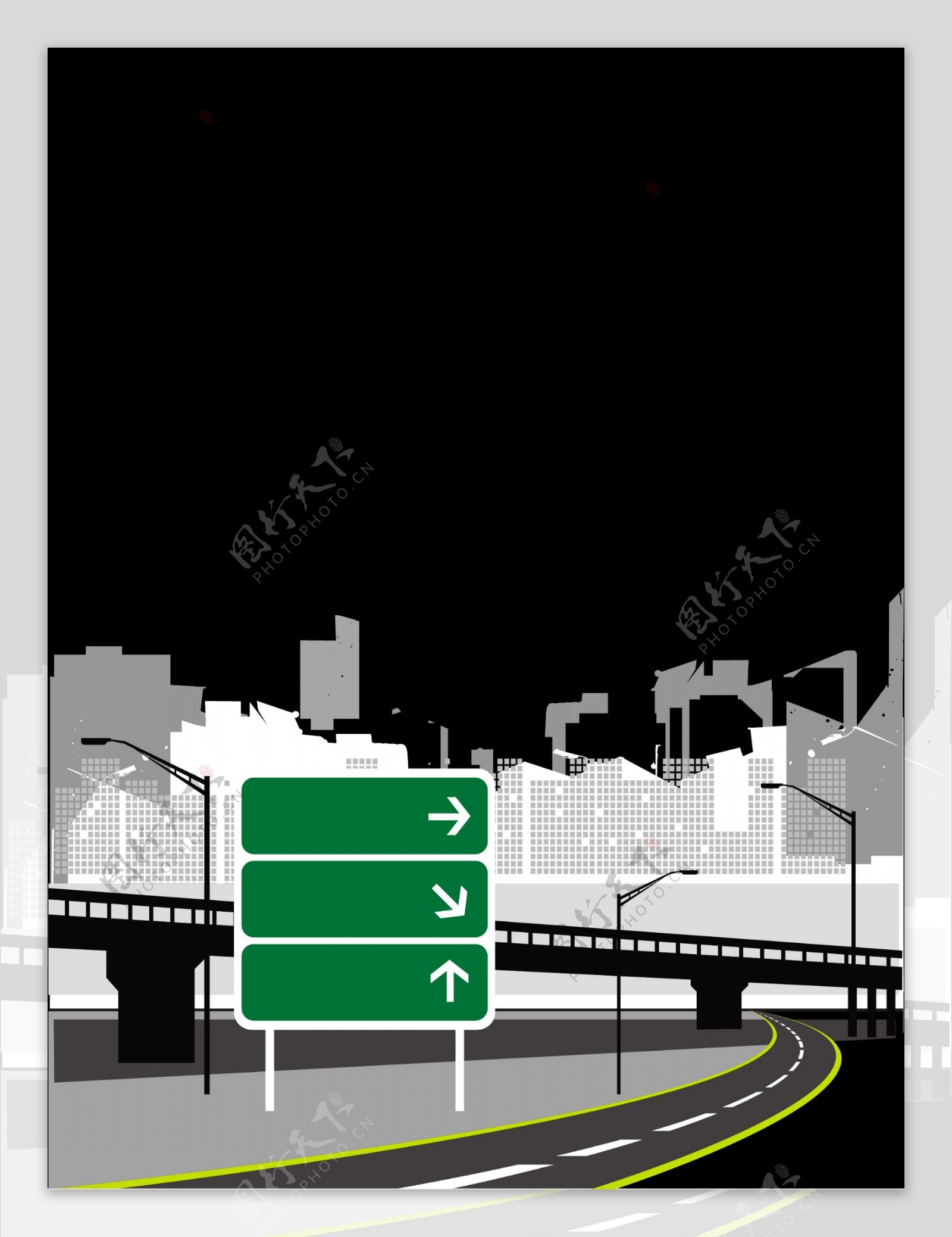 城市公路矢量素材图片