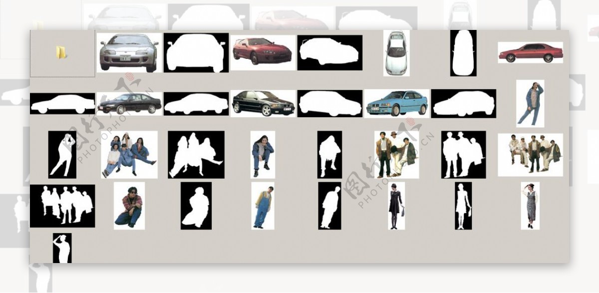 车和人配景素材图片