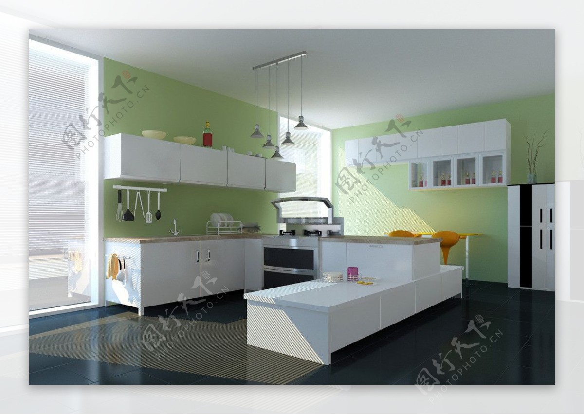 厨房效果图环境设计图片