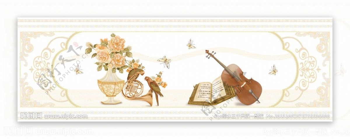 鹦鹉小提琴花片图片