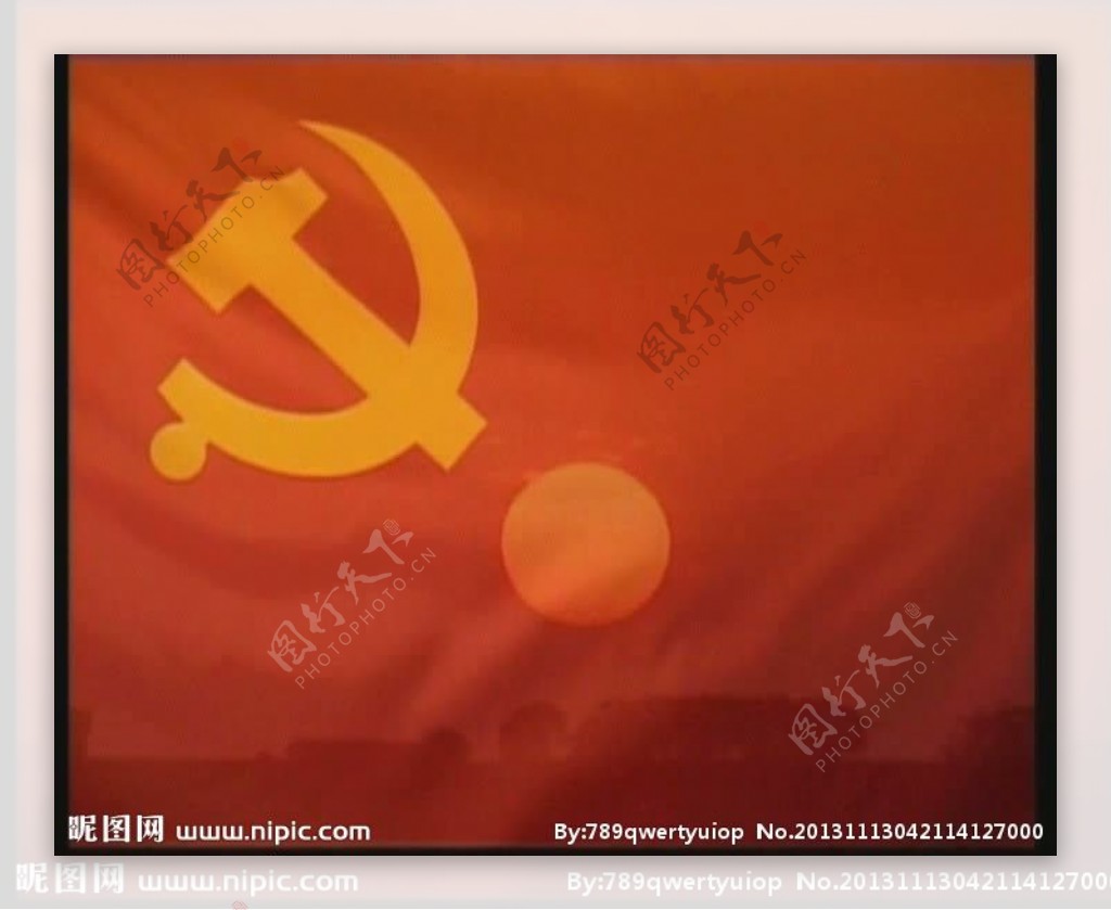 日出党旗背景视频