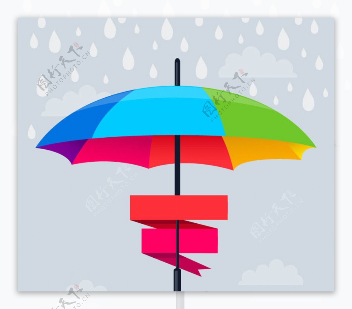 彩色雨伞图片
