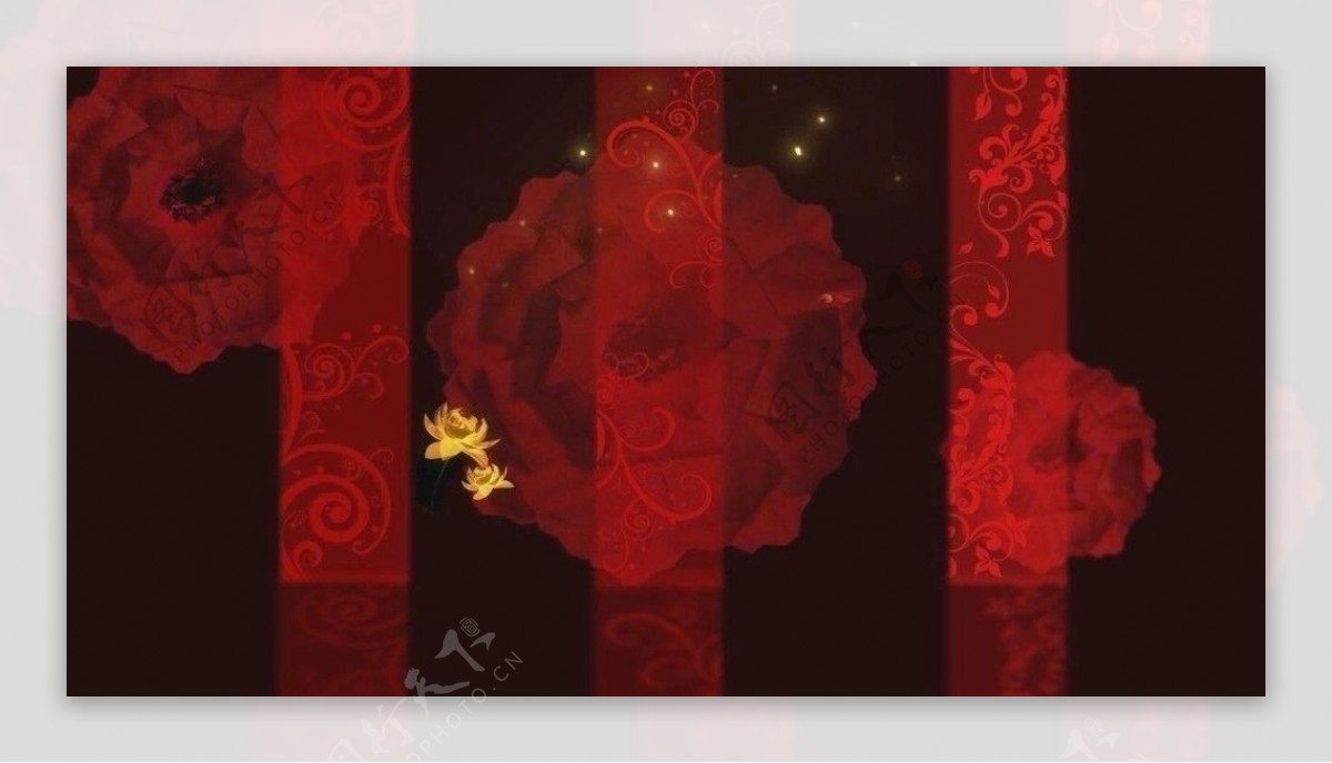 中国红婚礼背景影素材