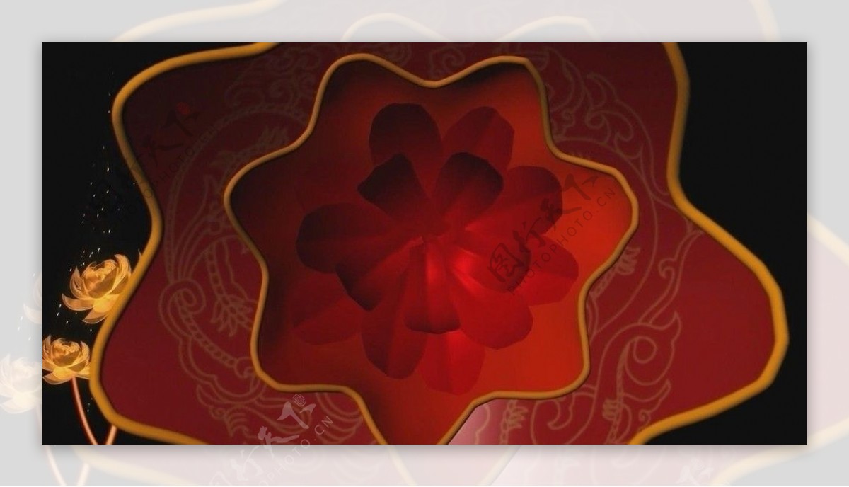 中国红婚礼背景影素材
