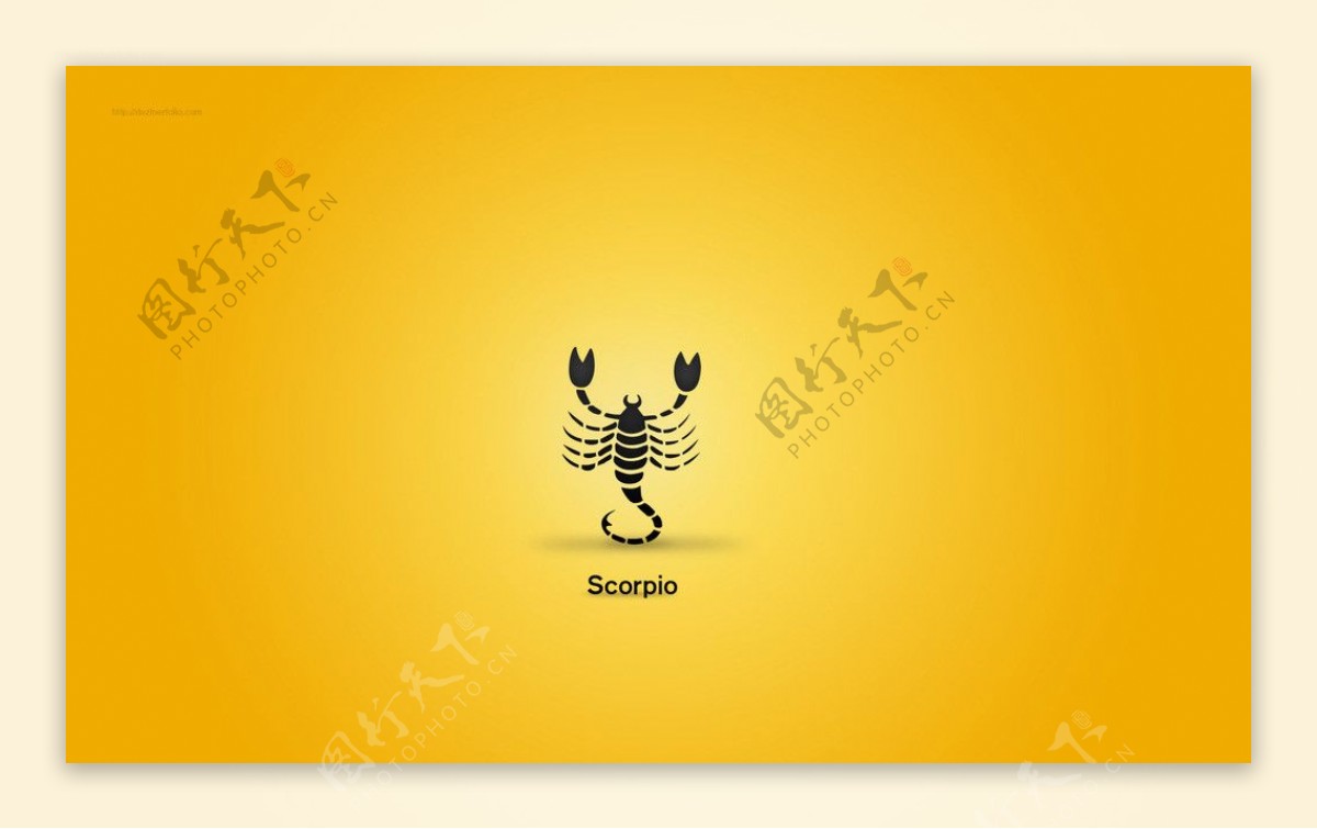 12星座黄色背景壁纸素材Scorpio图片