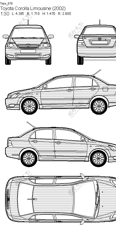 丰田汽车线框图图片