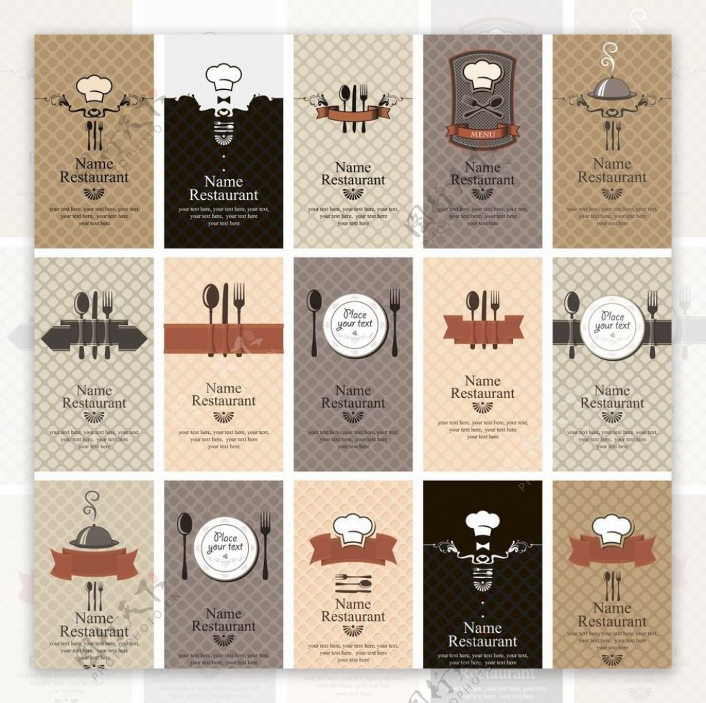 西餐厅名片卡片菜单封面设计图片