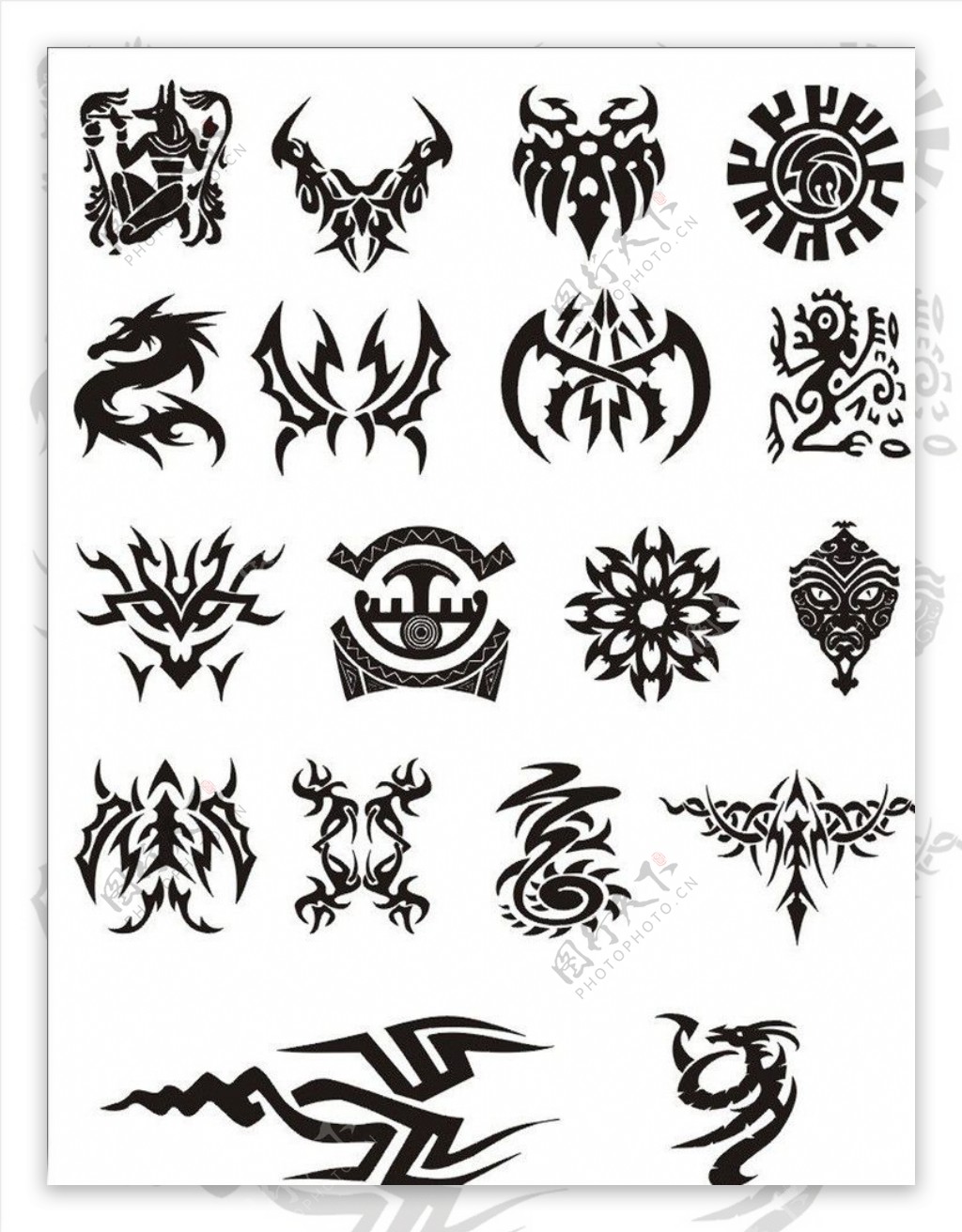蝎子蛇飞鸟纹身图样图片