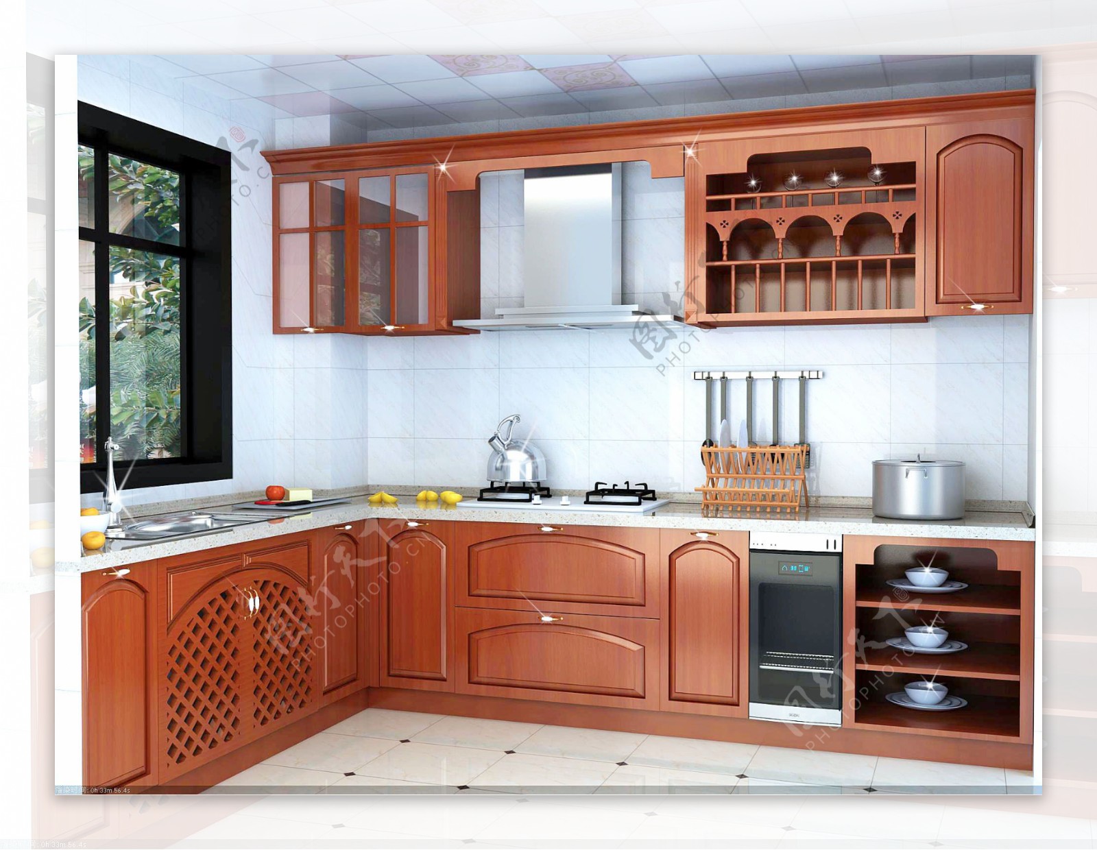 家装厨房实木橱柜效果图片欣赏_土巴兔装修效果图