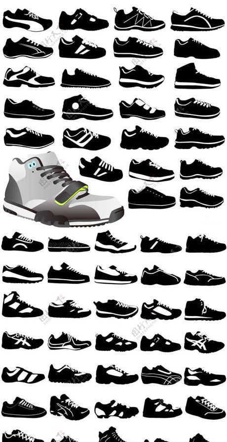 运动鞋矢量素材图片