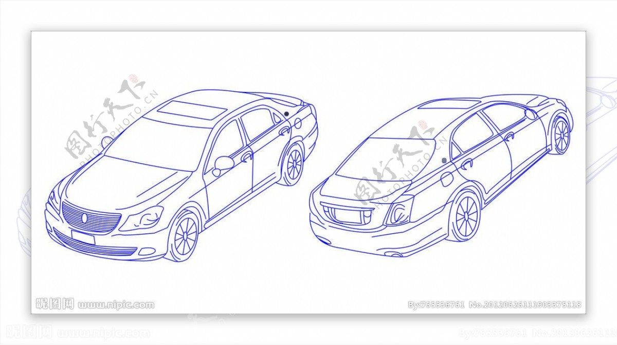 汽车线条图图片