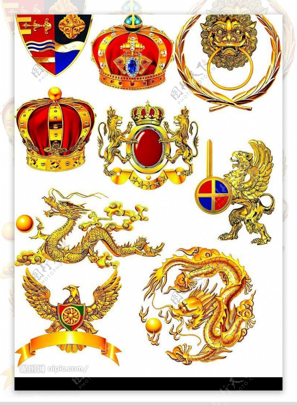 龙皇冠狮子欧洲贵族用图图片