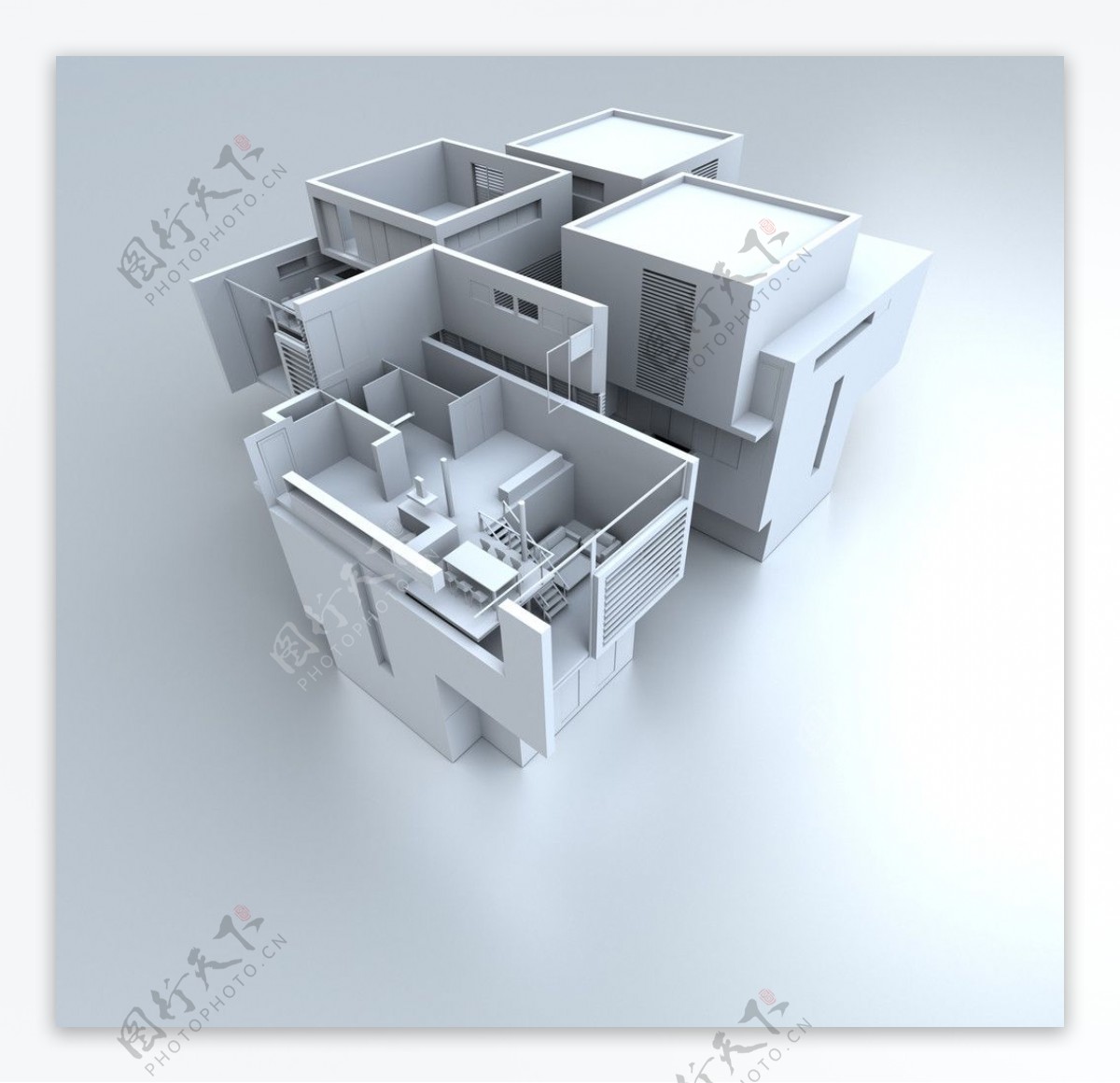 3d建筑模型别墅洋房图片