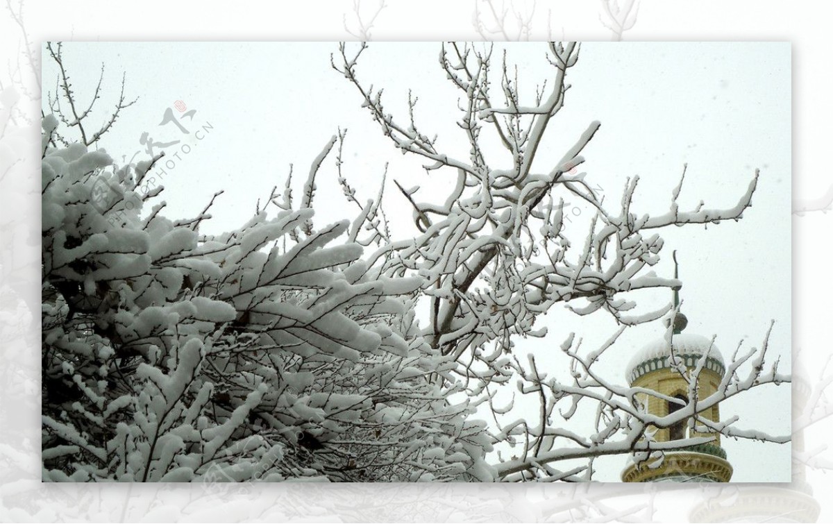 喀什雪景图片