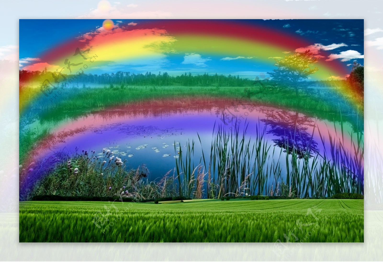 雨后的彩虹高清图片-千叶网