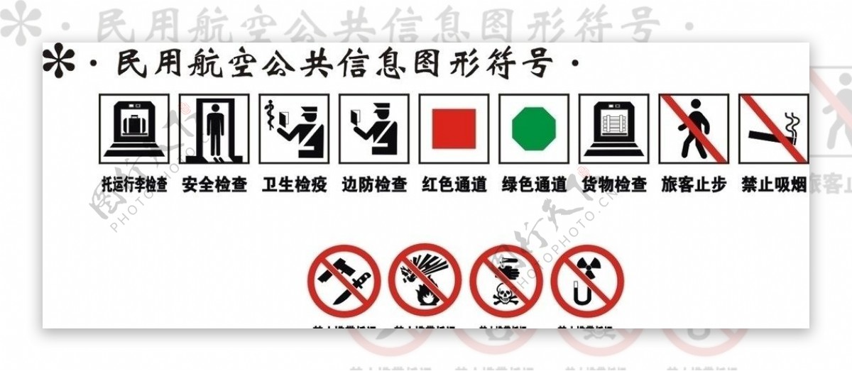 民用航空公共信息图形符号标志图片