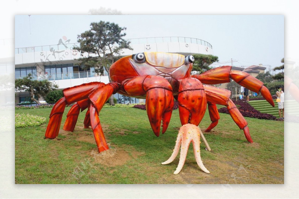 螃蟹雕塑图片