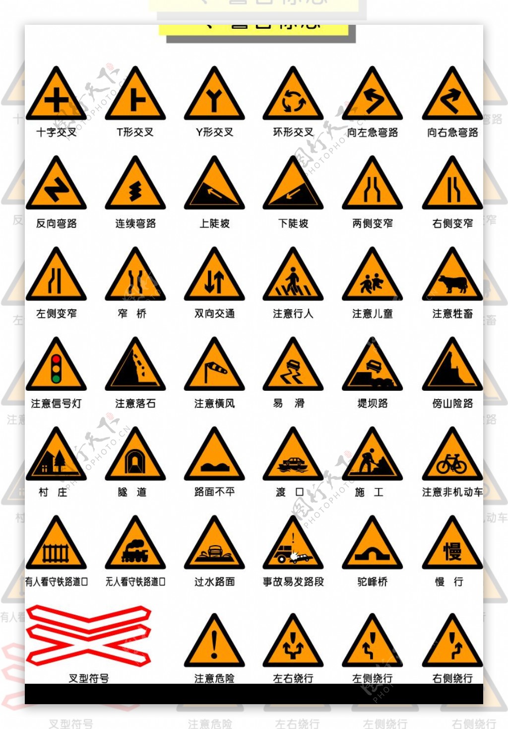 交通矢量图标警告标志图片